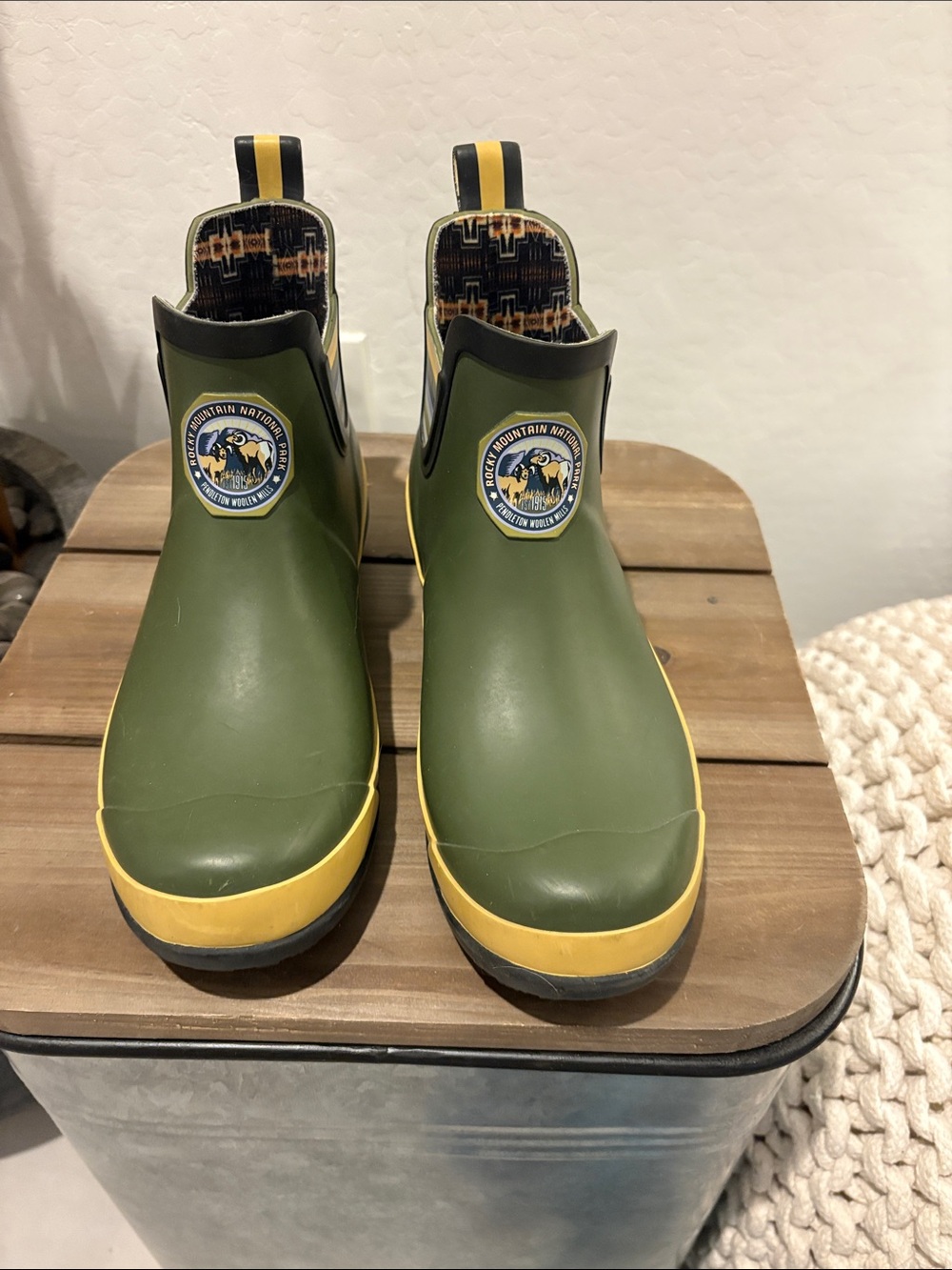 Pendleton green & Yellow Rain Boots